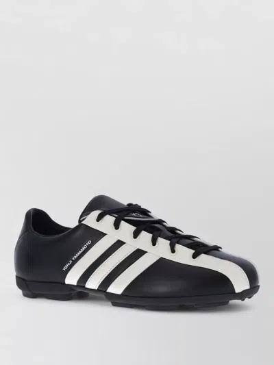 Y-3 Lace Up Low Top Shoes Contrast Stripes In Black