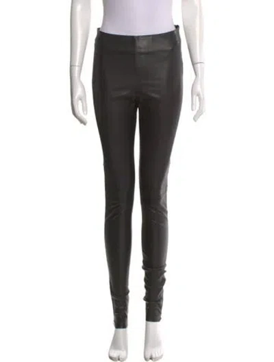 Pre-owned Y-3 Lamb Leather Skinny Leg Pants In Black
