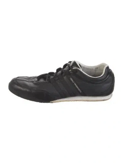 Pre-owned Y-3 Leather Athletic Sneakers In Black