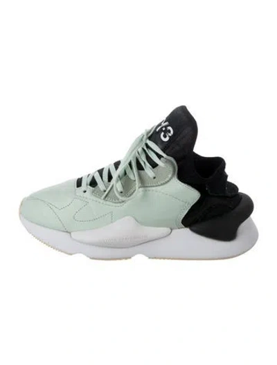 Pre-owned Y-3 Leather Athletic Sneakers In Green