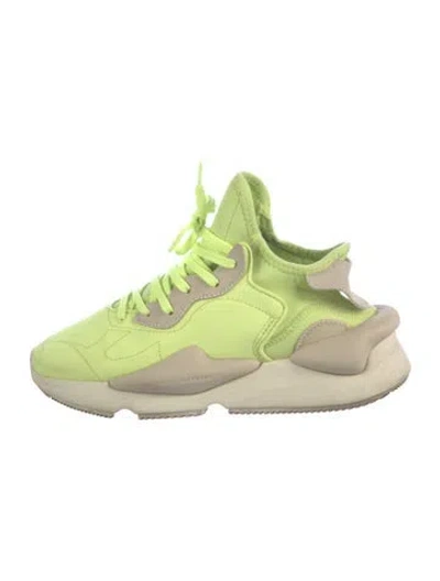 Pre-owned Y-3 Leather Athletic Sneakers In Green/yellow