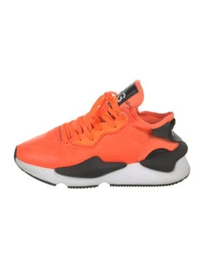 Pre-owned Y-3 Leather Athletic Sneakers In Orange