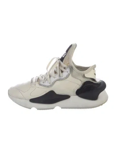 Pre-owned Y-3 Leather Athletic Sneakers In White