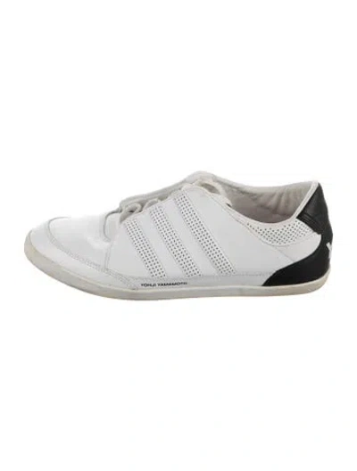 Pre-owned Y-3 Leather Athletic Sneakers In White