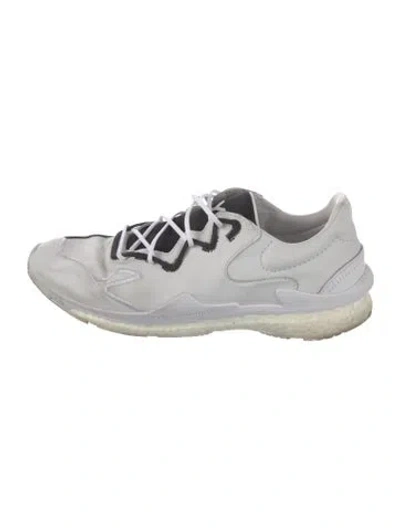 Pre-owned Y-3 Leather Athletic Sneakers In White