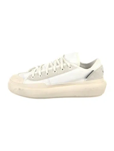 Pre-owned Y-3 Leather Colorblock Pattern Sneakers In Neutral
