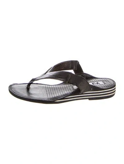 Pre-owned Y-3 Leather Flip Flops In Blue