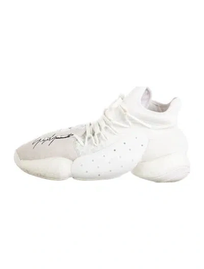 Pre-owned Y-3 Leather Graphic Print Athletic Sneakers In Neutrals