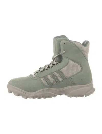 Pre-owned Y-3 Leather Hiking Boots In Green