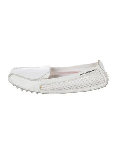 Pre-owned Y-3 Leather Loafers In White