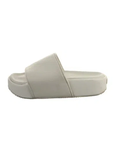 Pre-owned Y-3 Leather Slides In White