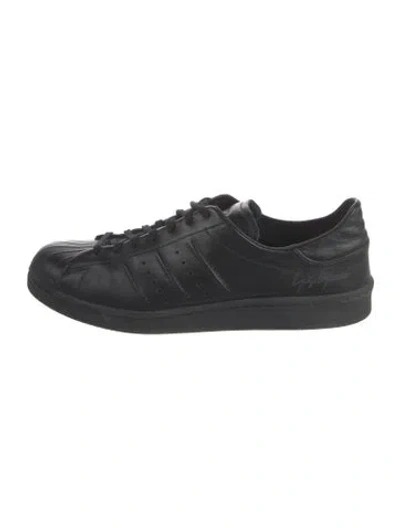 Pre-owned Y-3 Leather Sneakers In Black