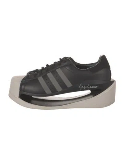 Pre-owned Y-3 Leather Sneakers In Black