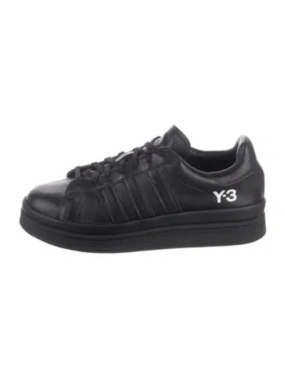 Pre-owned Y-3 Leather Sneakers In Black