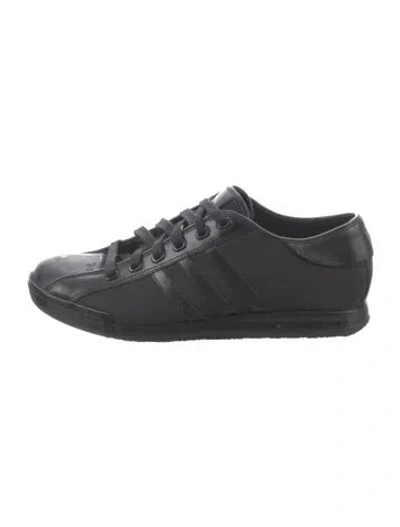 Pre-owned Y-3 Leather Sneakers In Black
