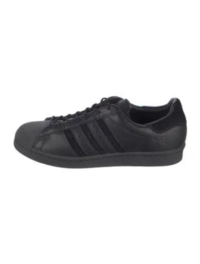 Pre-owned Y-3 Leather Sneakers In Black