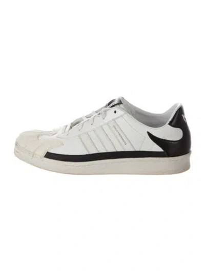 Pre-owned Y-3 Leather Sneakers In Black/white