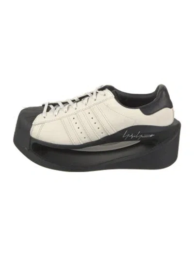 Pre-owned Y-3 Leather Sneakers In Black/white