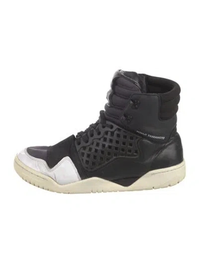 Pre-owned Y-3 Leather Sneakers In Blue