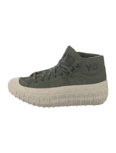 Pre-owned Y-3 Leather Sneakers In Green