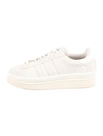 Pre-owned Y-3 Leather Sneakers In Neutral