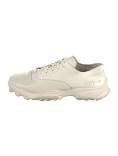 Pre-owned Y-3 Leather Sneakers In Neutral