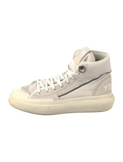 Pre-owned Y-3 Leather Sneakers In Neutrals/white