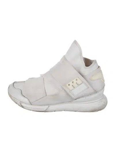 Pre-owned Y-3 Leather Sneakers In White