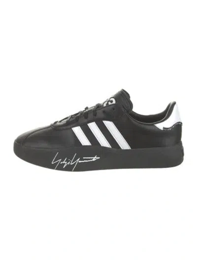 Pre-owned Y-3 Leather Striped Sneakers In Black