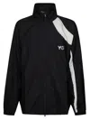 Y-3 Casual Black Jacket With Light Grey Diagonal Stripe In Black