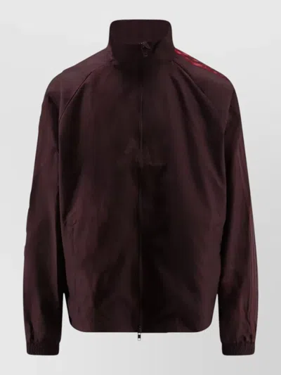Y-3 Lightweight High Collar Jacket Elastic Cuffs In Burgundy