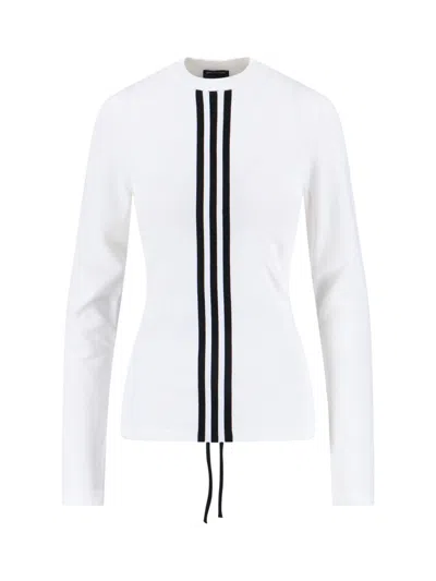 Y-3 Lightweight Natural Viscose Blend Sweater For Women In White