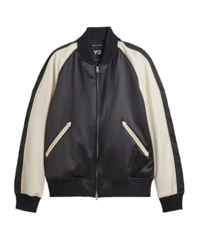 Y-3 Liquid Logo Satin Souvenir Jacket In Black
