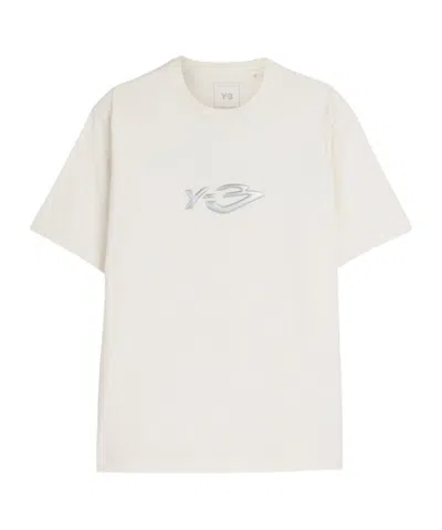 Y-3 Liquid Logo Short Sleeve Tee In White
