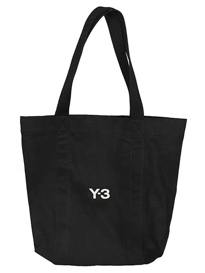 Y-3 Logo Canvas Tote Bag In Black