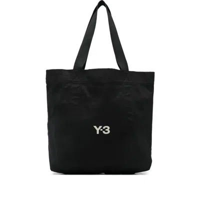 Y-3 Logo Canvas Tote Bag In Black