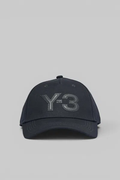 Y-3 Logo Cotton Baseball Cap In Black