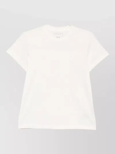 Y-3 Logo Cotton Crew Neck Relaxed T-shirt In White