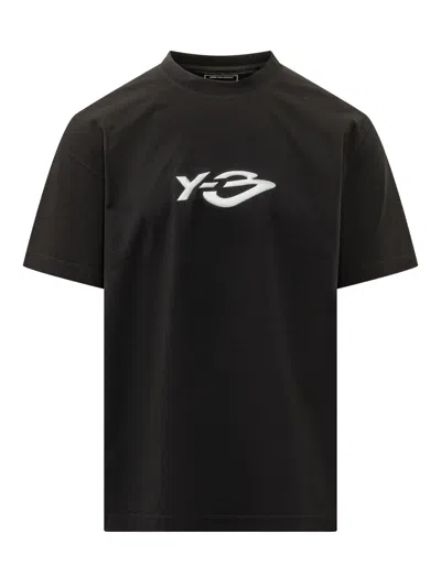 Y-3 Logo Long Sleeve Tee In Black