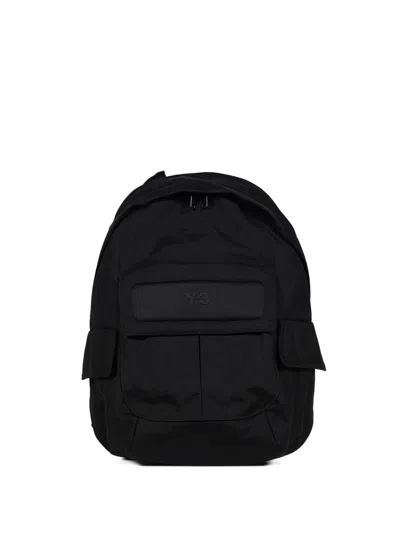 Y-3 Logo Nylon Backpack In Black