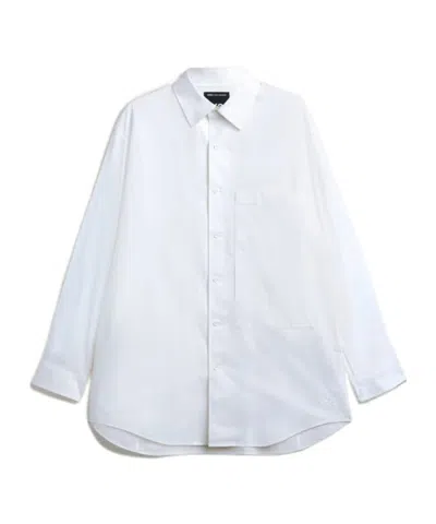 Y-3 Logo Printed Poplin Shirt In White
