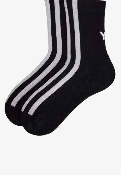 Y-3 Logo Stripes Socks In Black