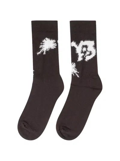 Y-3 Logo-detail Socks In Black