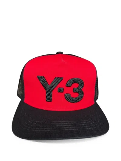 Y-3 Logo-embroidered Mesh-panel Trucker Cap In Black