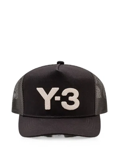 Y-3 Logo-embroidered Trucker Cap In Black
