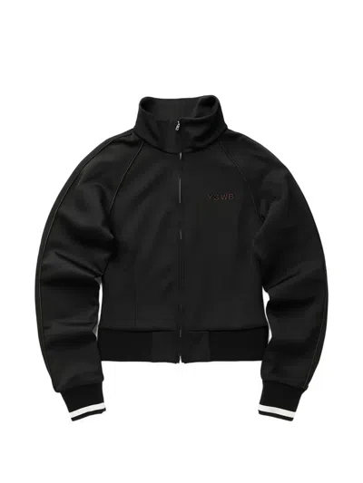 Y-3 Logo-embroidered Zip-up Sweatshirt In Black
