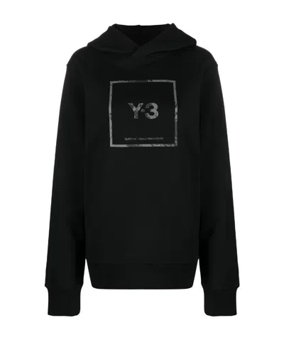 Y-3 Logo-print Cotton Hoodie In Black