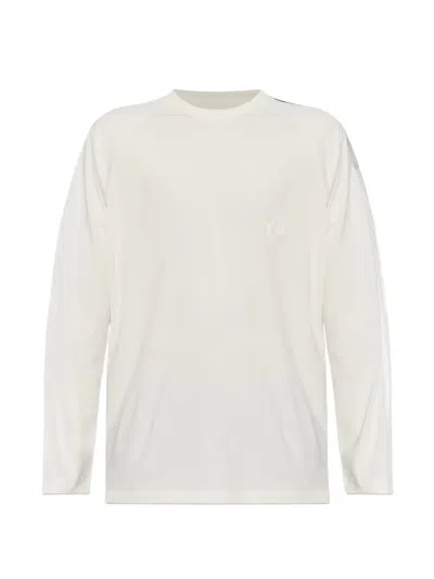 Y-3 Logo-print Long-sleeve T-shirt In White