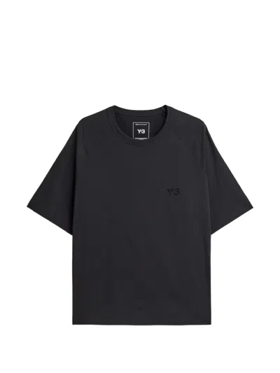 Y-3 Logo-print Raglan-sleeve T-shirt In Black
