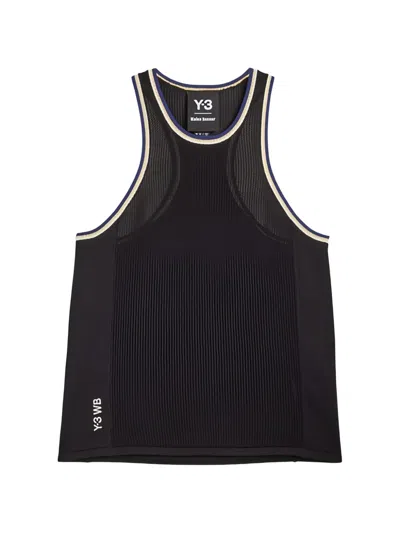 Y-3 Logo-print Sleeveless Tank Top In Brown